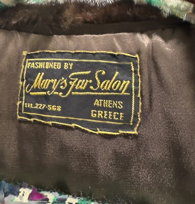 Vintage Fur Mink Stole Shawl Wrap, Made in Greece