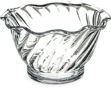 Plastic Tulip Ice Cream/Dessert Dish Set Of 12, 5oz, Clear, Kitchen & Dining