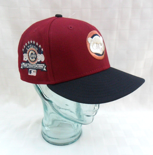 NEW ERA CHICAGO CUBS 1990 All Star Game Patch 59FIFTY Fitted Hat 7 1/4 CAP HAT - Picture 6 of 16