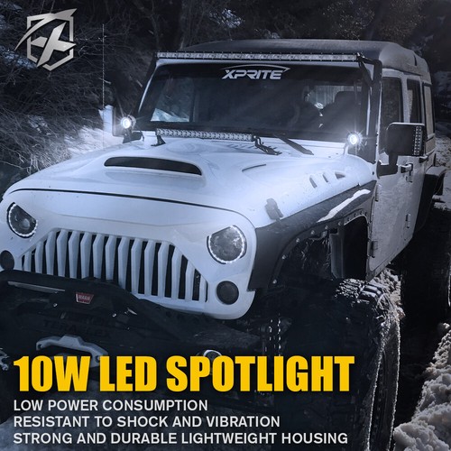 2x 10W LED Spot Light Mini Round Work Lamp for Jeep Offroad Trucks ATV UTV - Foto 6 di 7