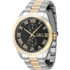 Invicta Men's Watch Specialty Black Dial Silver and Yellow Gold Bracelet 47425