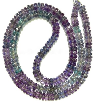 Rare AAAA+ Alexandrite Rondelle Beads Color Changing Faceted Gems, 5-6mm 18 Inch