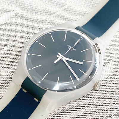 Swatch  Greyline  SUOW142   Silicone  Belt  41mm  New Battery  Swiss Made