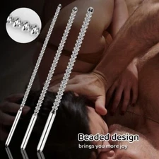 Stainless Steel Beads Urethral Plug Sounding Penis Plug Rod Urethra Dilator Male