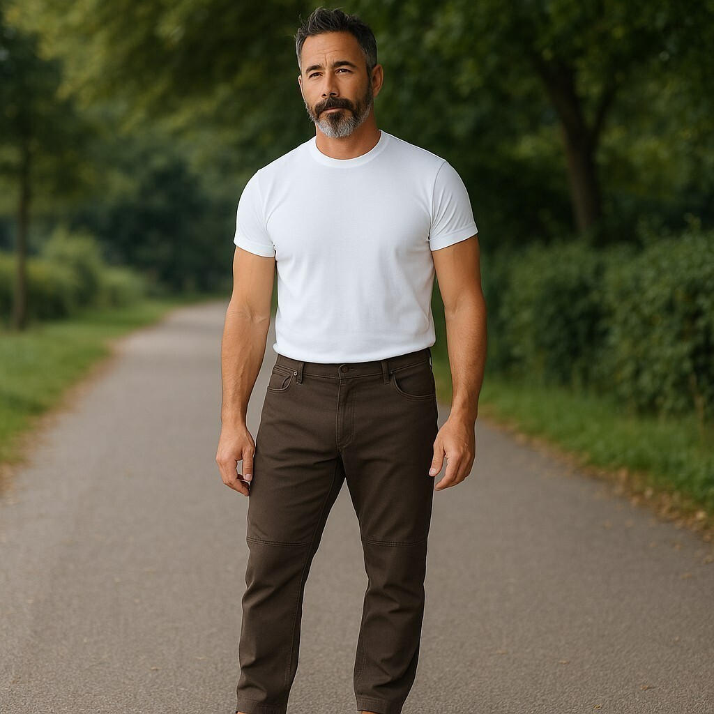 Jeans uomo Merrell 34 x 31 marrone gamba dritta tasche escursionismo campeggio pantaloni casual