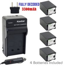 Kastar 4 Battery  Charger kit for Canon BP-820 BP820 BP-828 BP828