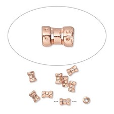 10 Copper Plated Brass 4x2.5mm Tube Crimp Beads with 1mm ID JBB Findings