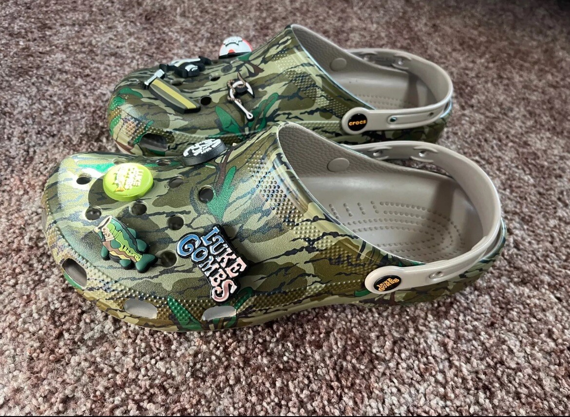 LUKE COMBS X CROCS Bootlegger CLASSIC CLOG Mossy Oak Camo Men Size 12