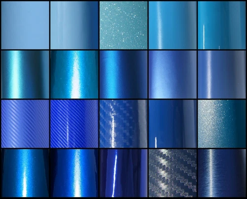 21 Styles of BLUE Self Adhesive Vinyl Wrap - AIR FREE - Car/Vehicle Film Sticker