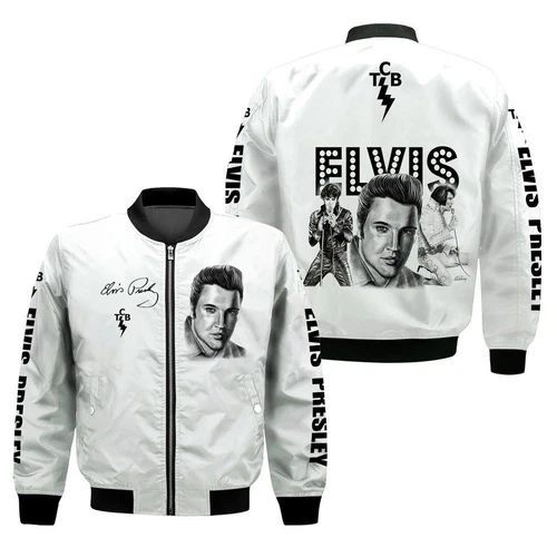 Wmen's Bomber Jacket with Elvis Presley