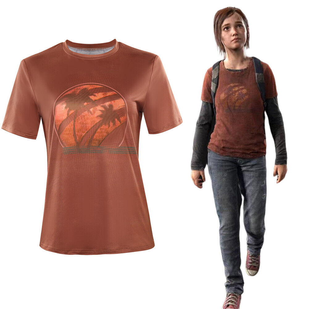 The Last of Us Ellie Cosplay T-shirt Costume Outfits Halloween Party Suit  Gift