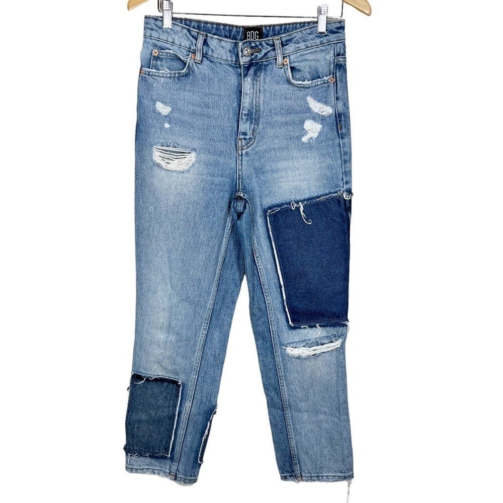 Urban Outfitters BDG High-Waisted Slim Straight Jeans Distressed
