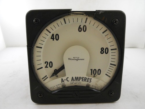 Westinghouse KA-241 A-C AMPERES, Style 291B240A19 E.S.=5Amp, USE 20/1 C.T.(used)