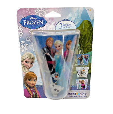 Disney FROZEN Changeables Automatic Night Light 3 Designs Elsa Anna & Olaf ~ NEW
