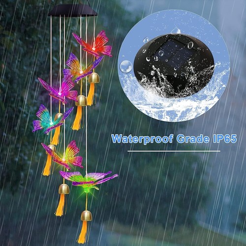 Solar Powered LED Light Decor Wind Chimes Garden Hanging Colour Changing Outdoor - Picture 6 of 19