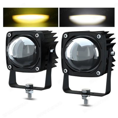2X 8D Lens 2inch LED Work Light Bar Cube Pods Driving Fog/Spot Head Lamp Offroad