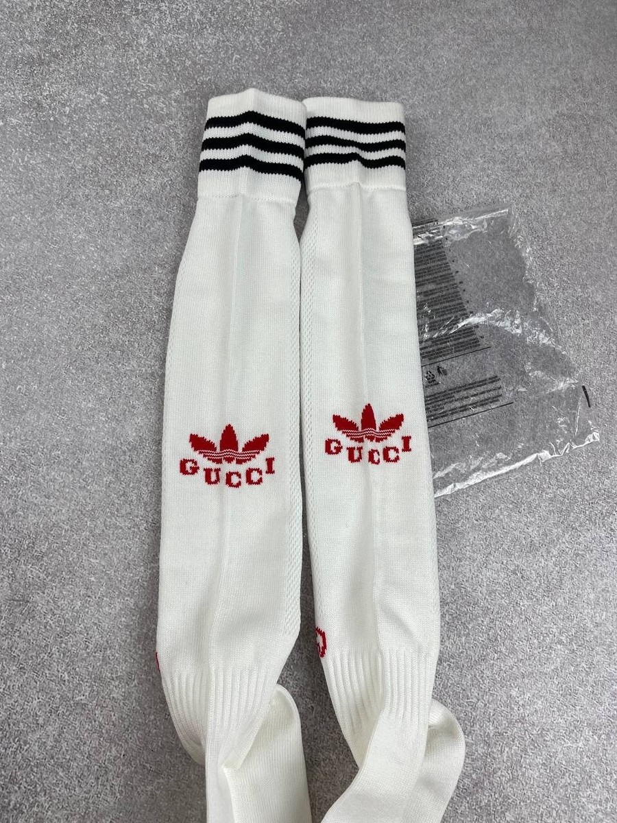 Gucci Adidas White & Red Logo Socks Size L 26-28cm Duties
