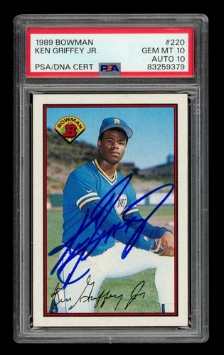 1989 Bowman Set-Break #220 Ken Griffey Jr. Rookie Auto PSA 10 GEM MINT AUTO 10