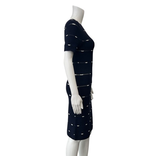 Grey Jason Wu Blue White Knit Sheath Pullover Dress size Small - Picture 3 of 7
