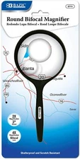Magnifier BAZIC 3" Round 2X Handheld Magnifier & 4X Bifocal Inset, Magnifier