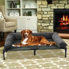XXL In/Outdoor Cooling Elevated Dog Bed Raised Sofa w/ Plush Mat Winter Summer