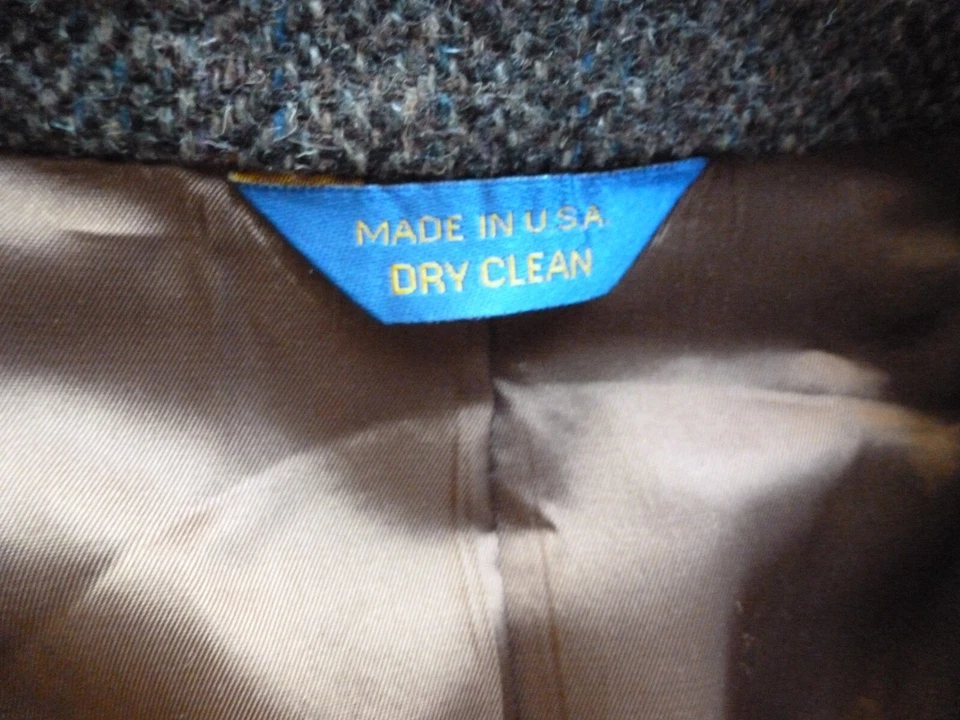 VTG 70s-80's Pendleton Western Sport Coat 44 Long Herringbone Wool Suede Elbows - Image 3 of 4