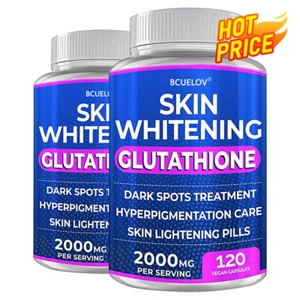 Glutathion Capsules de blanchiment 2000mg Enlèvement des taches foncées alléchant la peau