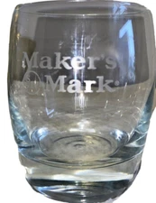MAKERS MARK Etched Bourbon Whiskey Glass High Ball on the Rocks 3.75” Tall