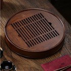 Natural Hard Bamboo Rectangle Round Tea Tray Gongfu Tea Tray Serving Table Plate