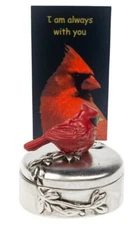 Cardinal Memorial Mini Trinket Box Set With Comforting Prayer Card