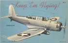 1950s WW2 Vindicator Military Aircraft Teich AC-9 linen Postcard 22-7060