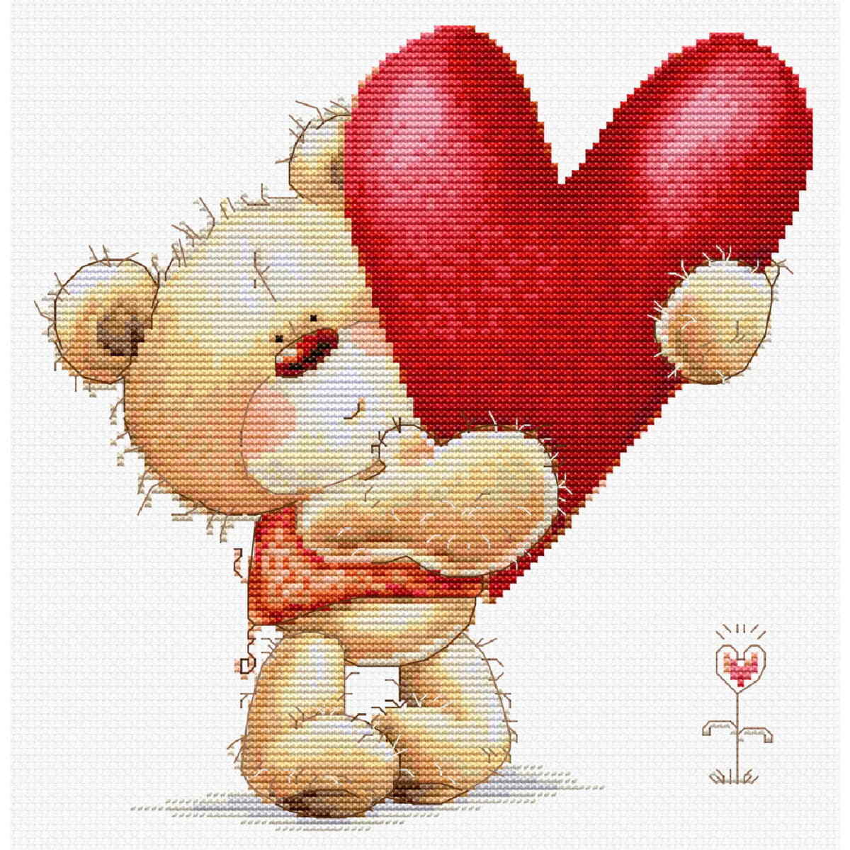 Luca-S counted cross stitch kit ""Big Heart"", 18x19cm, DIY