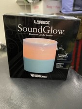 Lyrix SoundGlow Bluetooth Candle Speaker Blue/White New  