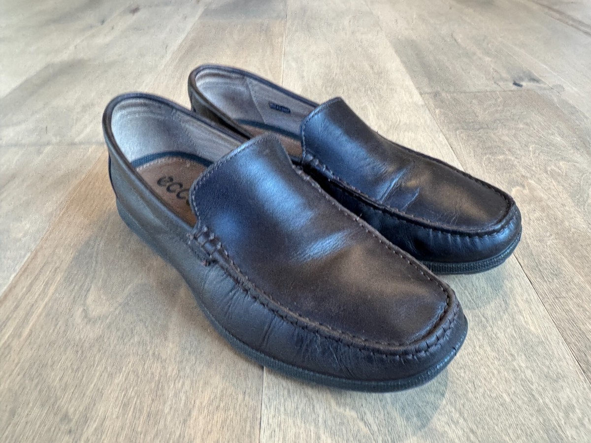 ECCO Classic Brown Leather Moc Loafer Slip On Comfort  display picture 2