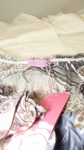 Kleid Damenkleid lang Maxi Blumenrad beige Baumwolle Rundhalsausschnitt - Bild 14 von 26