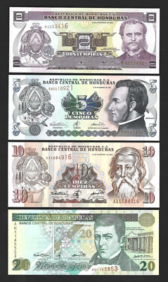 Honduras Lote 10 Billetes 5 Lempiras 2016 Pick 98c Sc Unc - NUMISMÁTICA