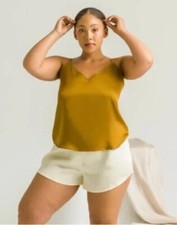 NWT Ettitude Sateen Cami Top 100 Bamboo Chamomile Sz Medium