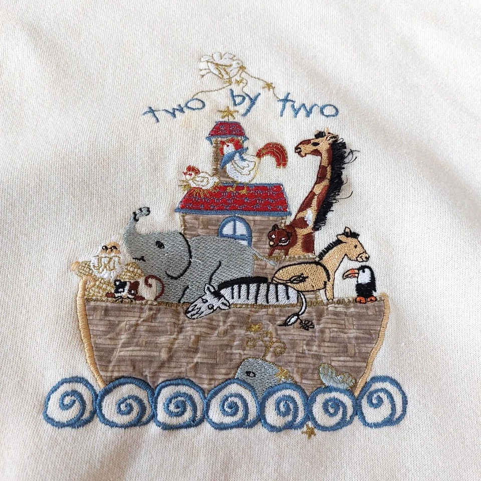 VINTAGE Lee Noah's Ark Heavyweight Sweatshirt Adult 2XL Pullover Made in USA - Image 2 of 4