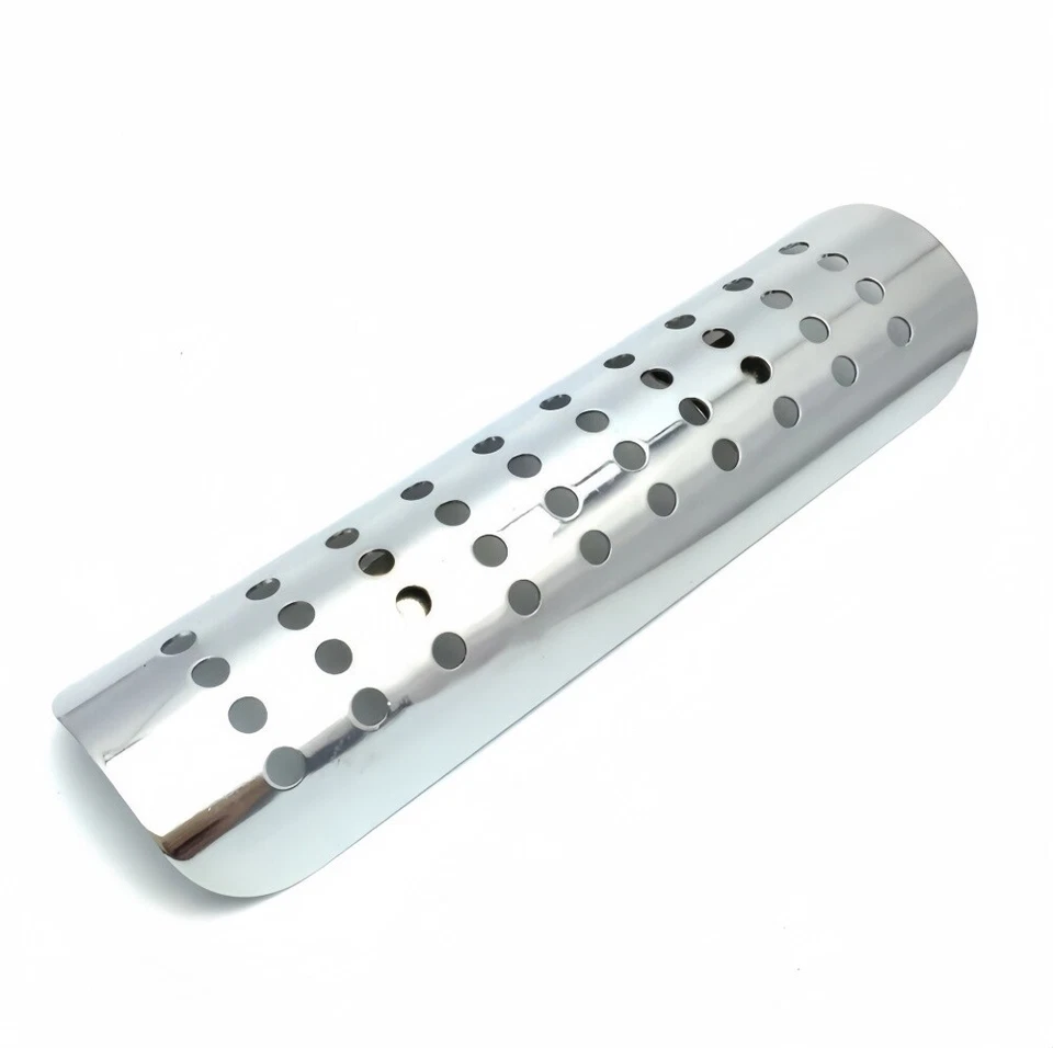 Silenciador de escape universal para motocicleta furo redondo tampa antiescaldante cromada - Imagem 2 de 4