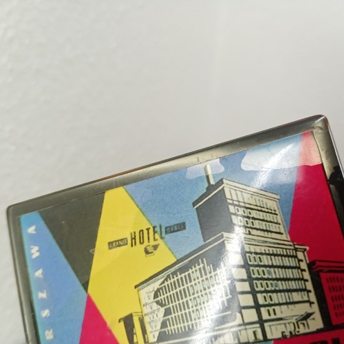 Warszawa Grand Hotel Orbis Black Plastic Slide Box - See Condition - Picture 7 of 11