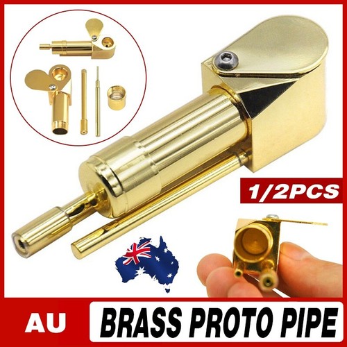 Solid Brass Tobacco Smoking Pipe Brass Chamber Bowl Hand Proto Pipes Hot - Picture 12 of 14