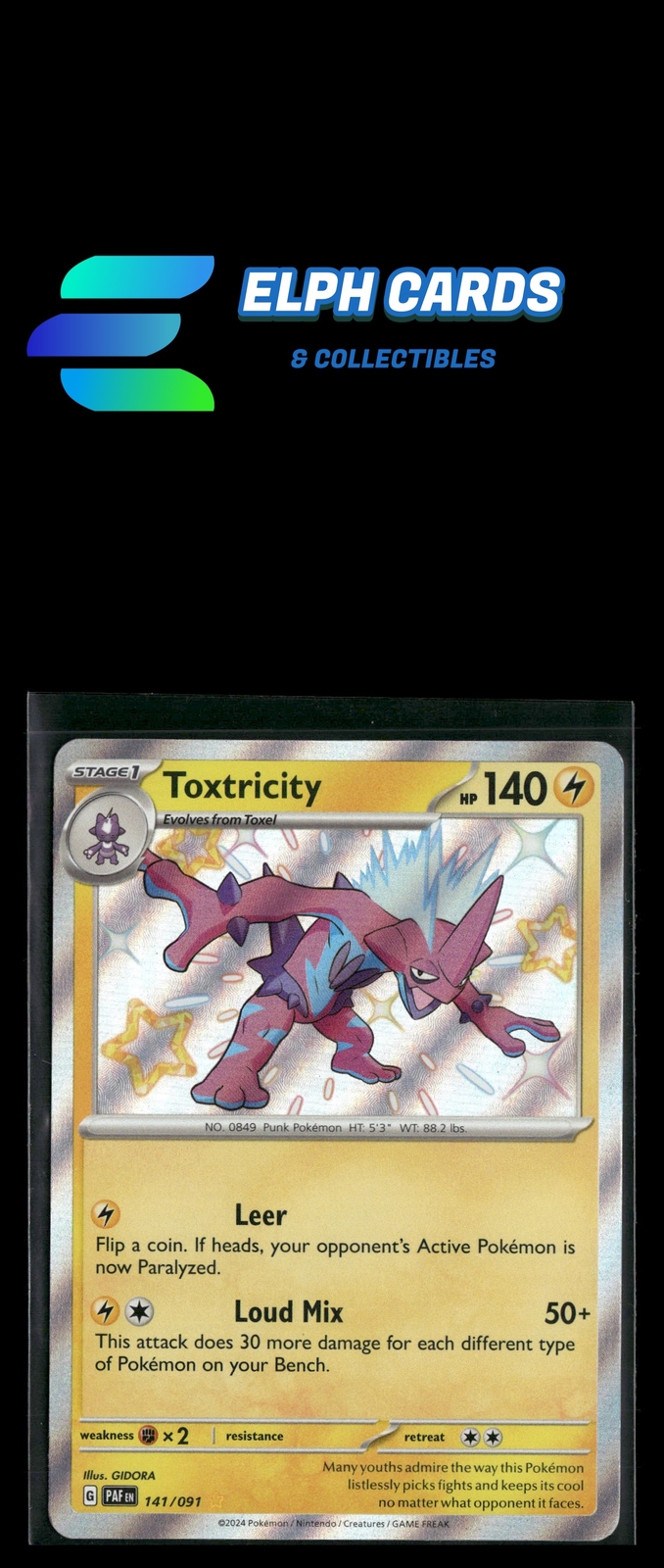Pokemon SV: Paldean Fates #141/091 Toxtricity Holoo