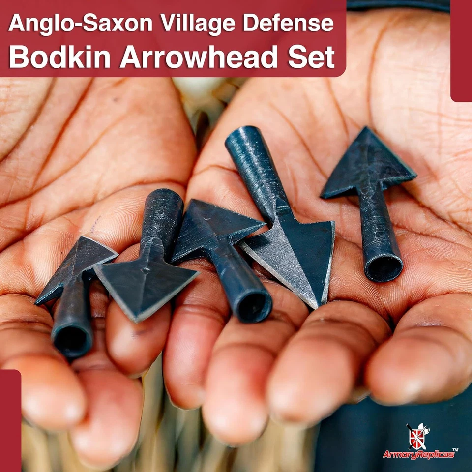 Hand forged Ancient Medieval Viking Iron Arrowheads, 5 piece - Image 4 of 4