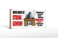 Holzschild Spruch 27X10 Cm Meine Arbeit Ist Geheim Holz Deko Schild Wooden Sign