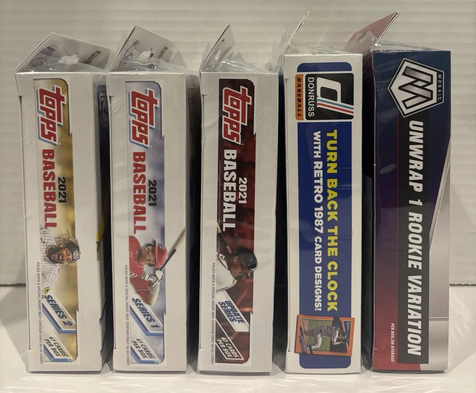 MLB Hanger Box 2021 Lote de (5)-Topps Serie 1, Serie 2 y Actualización, Donruss, Mosaico Foto 4 de 4