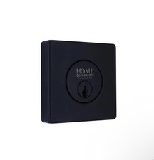 Home Decorators Collection Square Matte Black Single Cylinder Deadbolt