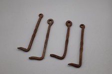 4-Antique Rustic Hand Forged Twisted Iron Door Latch Hooks for Barn Shed Gate
