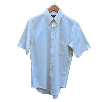 Vintage 70s Arrow Dover Short Sleeve white Oxford Shirt