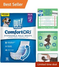 Fur-Friendly Disposable Dog Diapers for Males, XS/S, 12 Count by OUT! PetCare