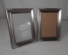 Silver Tone Picture Frame 4.6 x 3 Set Of 2 Velvet Backed